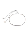 Sterling Forever Cz Slider Bracelet[silver/rosaline] In Silver