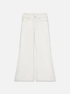 Frame Womens White Le Pixie Slim Palazzo Wide-leg High-rise Stretch Denim-blend Jeans In White