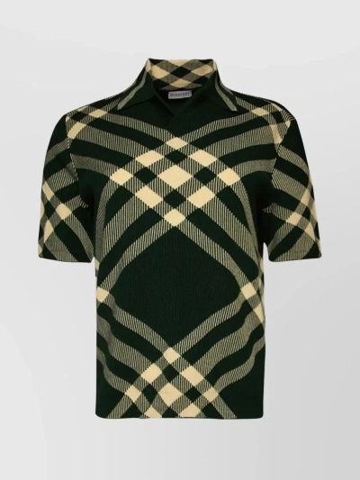 Burberry Vintage Check Ribbed Knit In Green Check