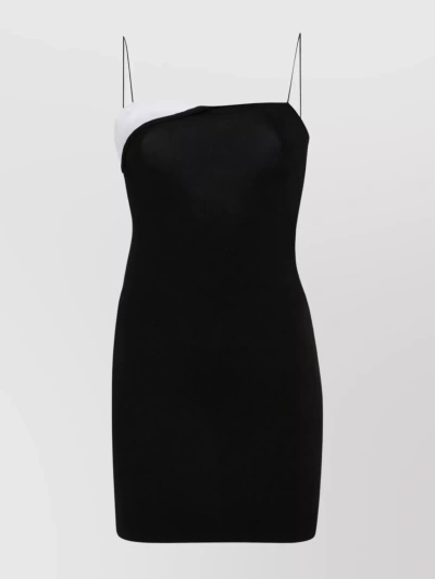 Jacquemus Knee Length Dress Asymmetric Neck In Black