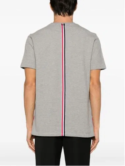 Thom Browne Logo Tape T-shirt In Lt Grey