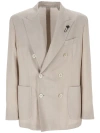 Lardini Single-breasted Blazer In Neutral
