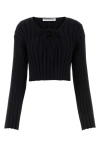 Alexander Wang T T By Alexander Wang Drop Shoulder Cropped Pullover In Black
