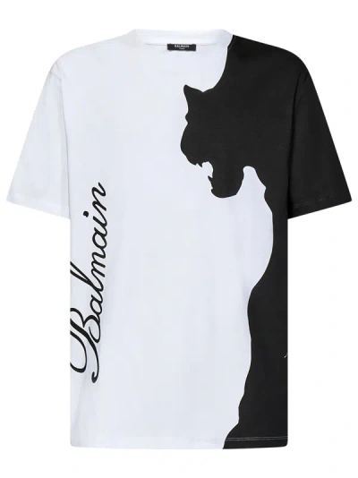 Balmain Paris T-shirt  In Bianco