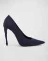 Saint Laurent Monceau Fabric Classic Pumps In Bleu Imperial