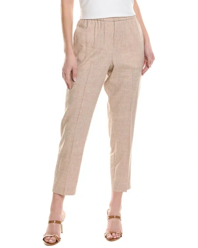 Peserico Pull-on Linen & Wool-blend Pant In Beige