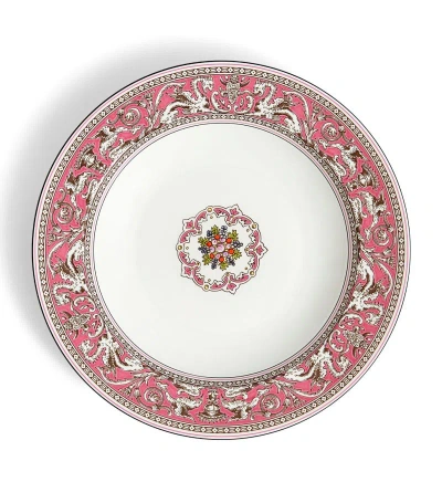 Wedgwood Florentine Fuchsia Rimmed Soup Bowl (23cm) In Pink