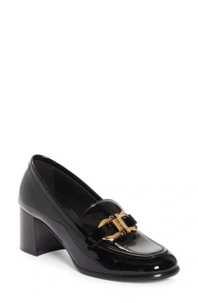 Ferragamo Women's Marlena Gancini Patent Leather Block Heel Loafers In Black