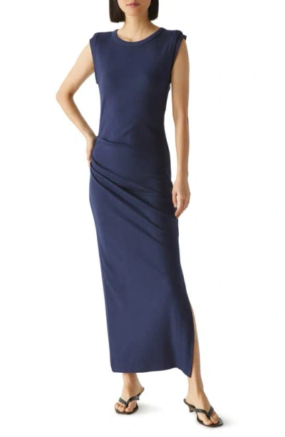 Michael Stars Calliope Power Shoulder Maxi Dress In Nocturnal