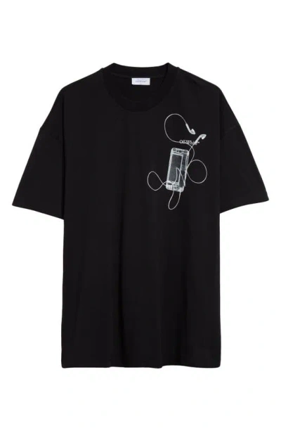 Off-white Scan Arrows Printed Cotton T-shirt In Black Grey