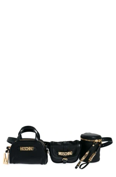Moschino Women's Cotton-blend Belt Bag In Black