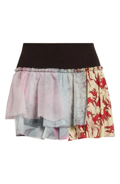 Maccapani Cristina Layered Miniskirt In Pink