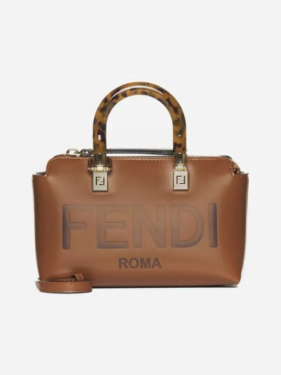 Fendi By The Way Mini Leather Bag In Tan