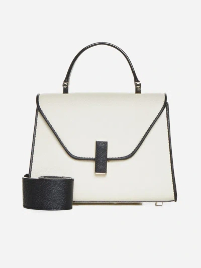 Valextra Iside Micro Leather Handbag In White,black