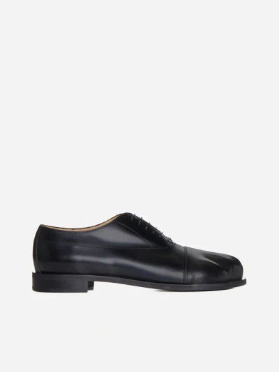 Jw Anderson Paw Leather Derby Shoes In Brown
