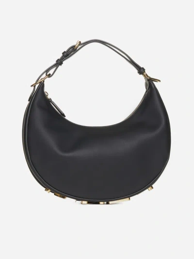 Fendi Graphy Small Leather Bag In Black