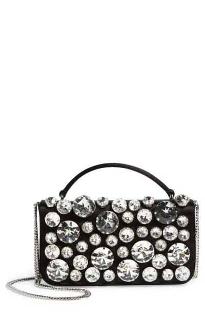 Moschino Crystal-embellished Mini Bag In Black Multi