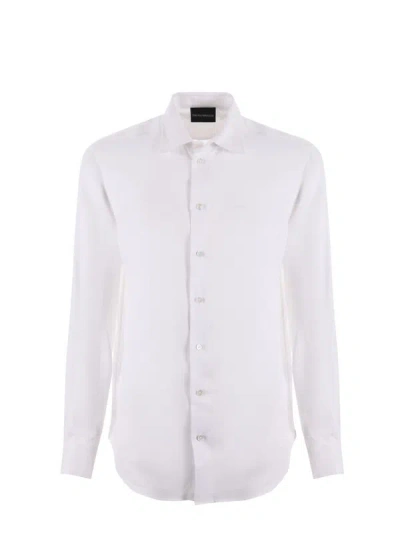 Emporio Armani Shirt In Bianco-white