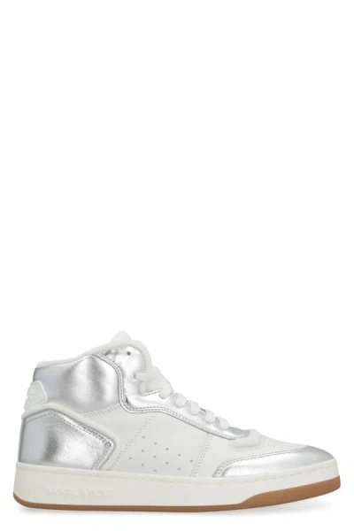 Saint Laurent Sl/80 High Top Sneakers In White