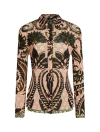 ETRO ABSTRACT-PRINT TULLE SHIRT