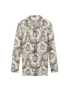 DIOR WHITE AND GRAY TOILE DE JOUY SOLEIL SILK TWILL SHIRT