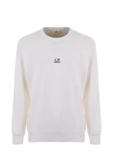 C.p. Company Lightweight Sweatshirt In Bianco Latte