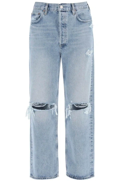 AGOLDE AGOLDE 90'S DESTROYED JEANS WITH DISTRESSED DETAILS
