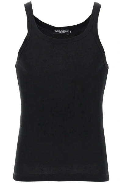 DOLCE & GABBANA DOLCE & GABBANA "RIBBED SLIM SHOULDER TANK TOP