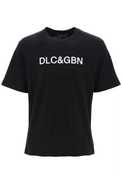 Dolce & Gabbana Crewneck T-shirt With Logo Men In Black