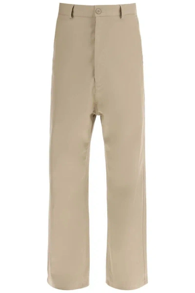 Mm6 Maison Margiela Loose Straight Leg Pants With A In Beige