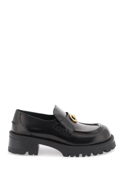 Versace Black Alia Platform Loafers In 1b00v-black-