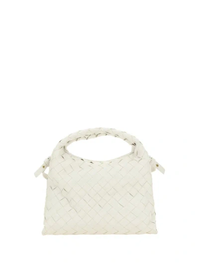 Bottega Veneta Mini Hop Handbag In White-m Brass-white