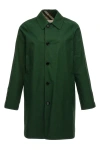 Burberry Reversible Car Coat Check Pattern In Green