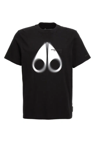 Moose Knuckles Airbrushed Logo Maurice T-shirt In Black