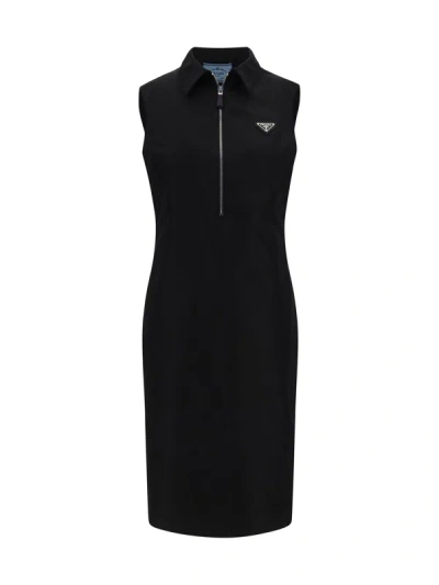 Prada Midi Dress In Black