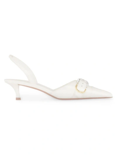 Givenchy Voyou Leather Slingback Pumps In White