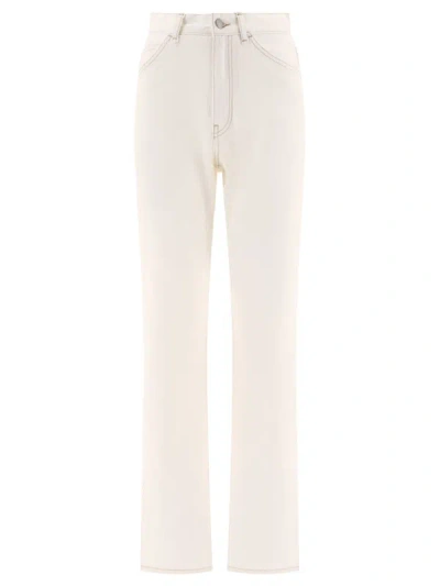 Acne Studios 1977 High Waisted Denim Straight Jeans In White