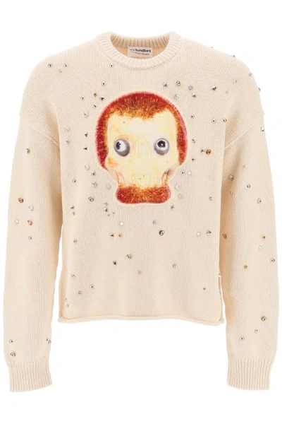 Acne Studios Men's Studded Pullover With Animation For Ss24 In Cream