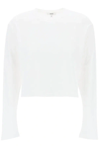 Agolde Mason Cropped Tee In White
