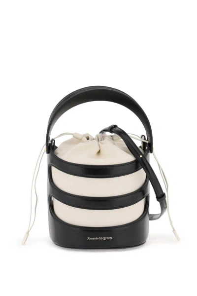 Alexander Mcqueen Two-tone Leather The Rise Bucket Bag In Multicolor