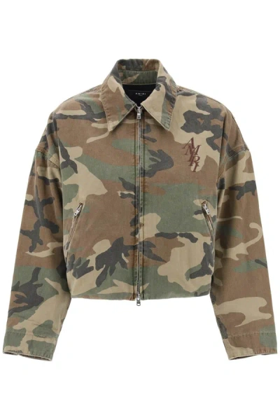 Amiri Camouflage Workwear Jacket In Khaki For Women