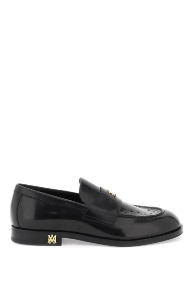 Amiri Leather Penny Loafers In Black