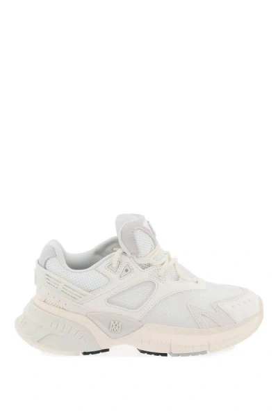 Amiri Mesh And Leather Ma Sneakers In 9 In White,grey