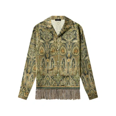 Amiri Tapestry Longsleeve Shirt Draft In Green