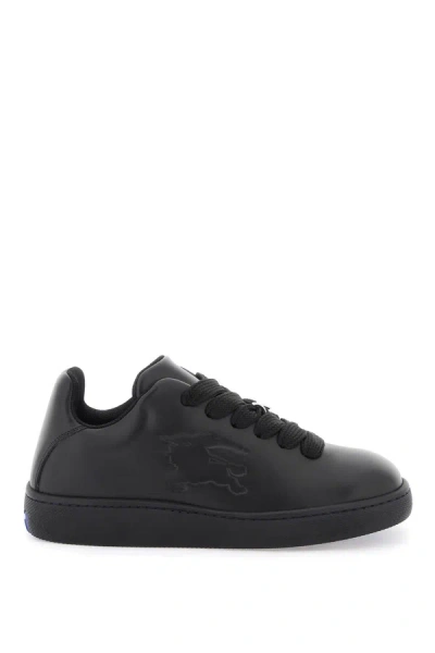 Burberry Leather Box Sneakers In Black