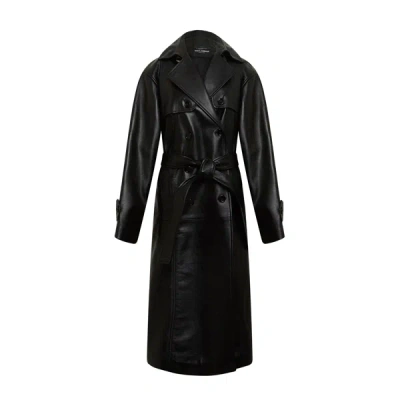 Dolce & Gabbana Leather Coat Foto In Black