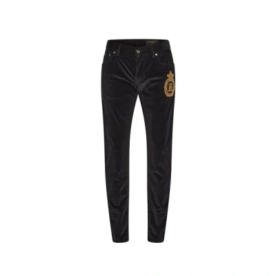 Dolce & Gabbana Velvet Ribbed Pants In Black