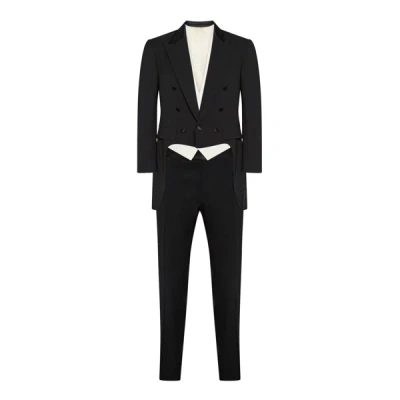 Dolce & Gabbana Wool Frac Suit In Black