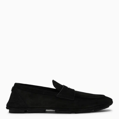 DOLCE & GABBANA DOLCE&GABBANA BLACK SUEDE LOAFER