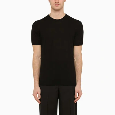 Drumohr | Black Cotton Crewneck T-shirt